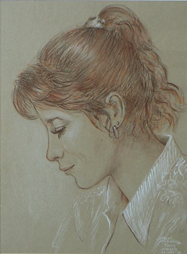 Dessin intitulée "Portrait M. de prof…" par Henri Eisenberg, Œuvre d'art originale, Pastel