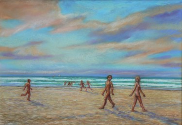 Chemins croisés Peinture intitulée "Chemins croisés" par Henri Eisenberg, Œuvre d'art originale, Pastel Monté sur Carton