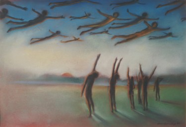 Malerei mit dem Titel "Le Salut aux Planan…" von Henri Eisenberg, Original-Kunstwerk, Pastell
