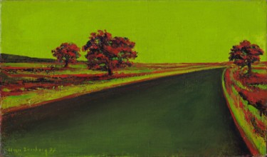 Pittura intitolato "Route verte" da Henri Eisenberg, Opera d'arte originale, Acrilico Montato su Telaio per barella in legno