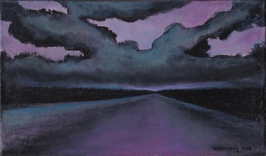 Pintura titulada "Route mauve" por Henri Eisenberg, Obra de arte original, Acrílico