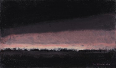 Malerei mit dem Titel "Horizon rose" von Henri Eisenberg, Original-Kunstwerk, Acryl Auf Keilrahmen aus Holz montiert
