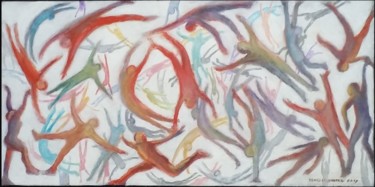 Pittura intitolato "Grouillement" da Henri Eisenberg, Opera d'arte originale, Acrilico Montato su Cartone