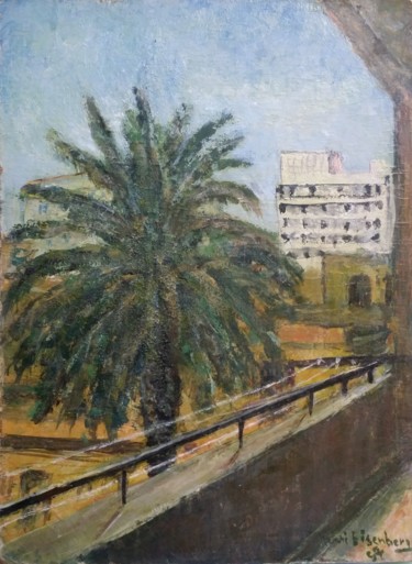 Peinture intitulée "Le Caire, Vue de mo…" par Henri Eisenberg, Œuvre d'art originale, Gouache