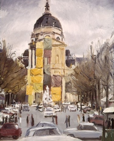 Peinture intitulée "Paris, Chapelle de…" par Henri Eisenberg, Œuvre d'art originale, Huile