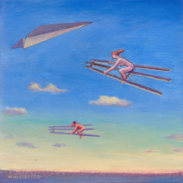 Peinture intitulée "Chevalets volants" par Henri Eisenberg, Œuvre d'art originale, Acrylique Monté sur Châssis en bois