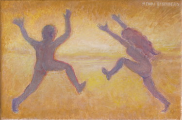 Painting titled "L'Un vers l'Autre" by Henri Eisenberg, Original Artwork, Acrylic Mounted on Wood Stretcher frame