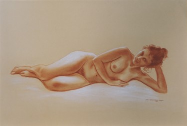 Рисунок под названием "Nu M 1" - Henri Eisenberg, Подлинное произведение искусства, Пастель