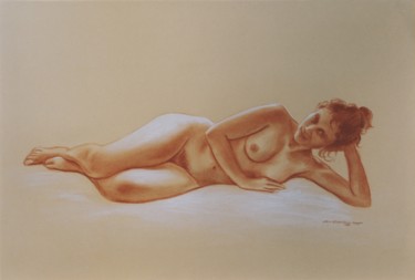 Zeichnungen mit dem Titel "Nu M 1" von Henri Eisenberg, Original-Kunstwerk, Pastell