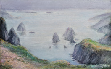 제목이 "Belle-Île en Mer 1"인 미술작품 Henri Eisenberg로, 원작, 아크릴 나무 들것 프레임에 장착됨