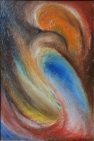 Картина под названием "Madone Bleue" - Henri Eisenberg, Подлинное произведение искусства, Масло