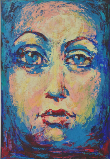 Peinture intitulée "Portrait R." par Henri Eisenberg, Œuvre d'art originale, Acrylique
