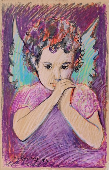 "Ma Fille en Ange" başlıklı Tablo Henri Eisenberg tarafından, Orijinal sanat, Pastel Karton üzerine monte edilmiş