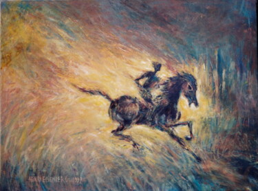 Painting titled "Mazeppa" by Henri Eisenberg, Original Artwork, Acrylic Mounted on Cardboard