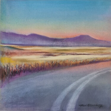Malerei mit dem Titel "Route à l'Aurore 1" von Henri Eisenberg, Original-Kunstwerk, Pastell Auf Karton montiert