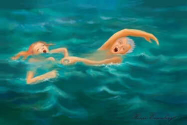 Digitale Kunst mit dem Titel "Sauvetage de la noy…" von Henri Eisenberg, Original-Kunstwerk, Digitale Malerei