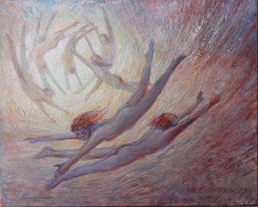 Painting titled "Ritournelle" by Henri Eisenberg, Original Artwork, Acrylic Mounted on Wood Stretcher frame