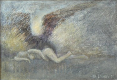 Pittura intitolato "Leda au Cygne Noir,…" da Henri Eisenberg, Opera d'arte originale, Acrilico Montato su Telaio per barella…