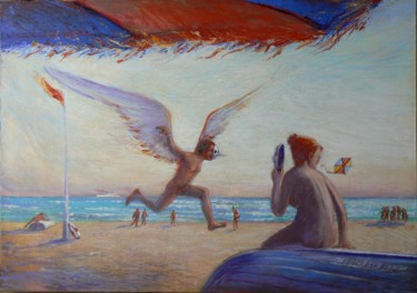 Painting titled "Icare Naval, La Tra…" by Henri Eisenberg, Original Artwork, Acrylic Mounted on Wood Stretcher frame