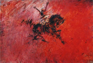Картина под названием "Cavalier Victorieux" - Henri Eisenberg, Подлинное произведение искусства, Акрил Установлен на Деревян…