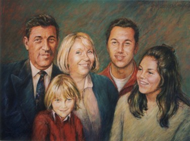 Painting titled "Famille T." by Henri Eisenberg, Original Artwork, Acrylic