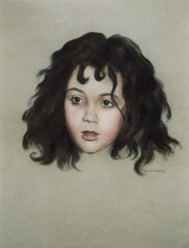 Dessin intitulée "Ma grande fille" par Henri Eisenberg, Œuvre d'art originale, Pastel