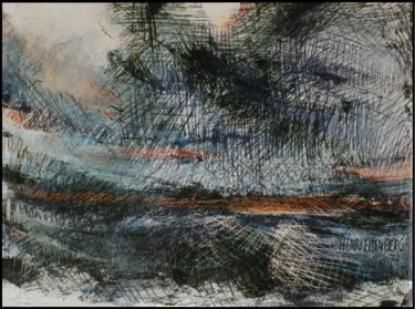 Painting titled "Mer agitée" by Henri Eisenberg, Original Artwork, Acrylic