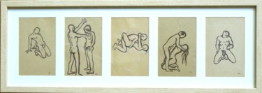 Disegno intitolato "Erotica 5 a" da Henri Eisenberg, Opera d'arte originale, Inchiostro Montato su Cartone