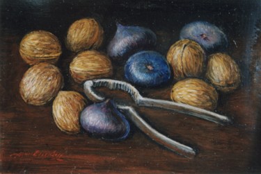 Peinture intitulée "Figues et noix" par Henri Eisenberg, Œuvre d'art originale, Acrylique