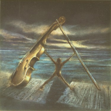 Malerei mit dem Titel "Le Violoncelle" von Henri Eisenberg, Original-Kunstwerk, Pastell