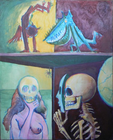 Картина под названием "The Spider" - Henri Eisenberg, Подлинное произведение искусства, Акрил Установлен на Деревянная рама…
