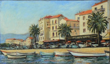 Painting titled "Corse-Calvi-Promena…" by Henri Eisenberg, Original Artwork, Acrylic Mounted on Wood Stretcher frame