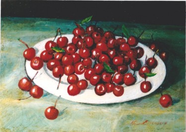 Painting titled "Cerises" by Henri Eisenberg, Original Artwork, Acrylic