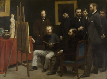 Pittura intitolato "A Studio at Les Bat…" da Henri Fantin-Latour, Opera d'arte originale, Olio