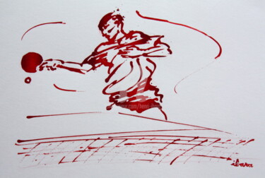 Drawing titled "Ping pong N°7" by Henri Ibara, Original Artwork, Ink