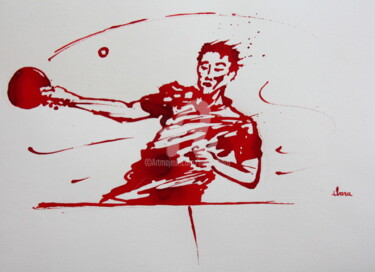 Drawing titled "Ping pong N°11" by Henri Ibara, Original Artwork, Ink