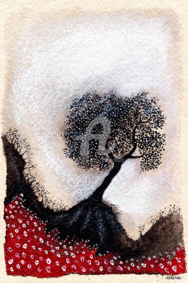 Dibujo titulada "Esprit de l'arbre" por Henri Ibara, Obra de arte original, Tinta