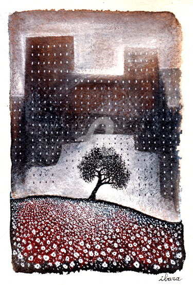 「Esprit de l'arbre e…」というタイトルの描画 Henri Ibaraによって, オリジナルのアートワーク, インク