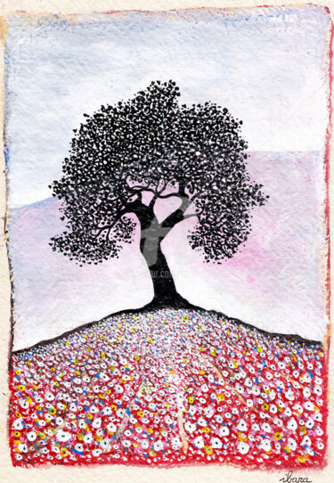 Tekening getiteld "Esprit de l'arbre e…" door Henri Ibara, Origineel Kunstwerk, Inkt