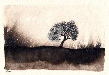 Desenho intitulada "L'arbre capteur d'é…" por Henri Ibara, Obras de arte originais, Tinta