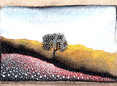 Tekening getiteld "Lumière de l'arbre…" door Henri Ibara, Origineel Kunstwerk, Inkt