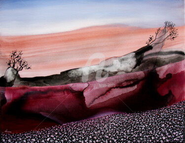 Painting titled "Etrange désert" by Henri Ibara, Original Artwork, Acrylic