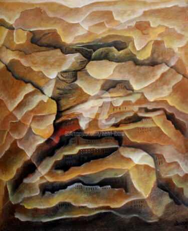 Painting titled "Terre berbère" by Henri Ibara, Original Artwork, Oil