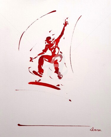 Drawing titled "Skateur N°6" by Henri Ibara, Original Artwork, Ink