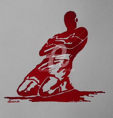 Dibujo titulada "Posture M Bappé" por Henri Ibara, Obra de arte original, Tinta