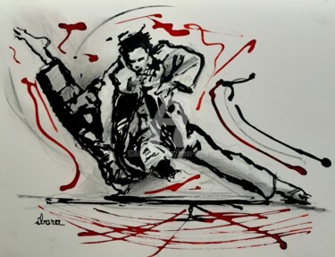 Drawing titled "Judo N°9" by Henri Ibara, Original Artwork, Ink