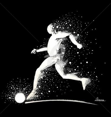 Desenho intitulada "Football cosmique" por Henri Ibara, Obras de arte originais, Guache