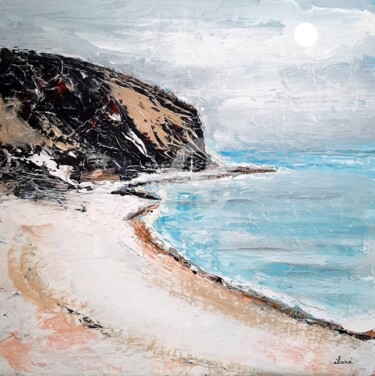 Painting titled "Plage N°7" by Henri Ibara, Original Artwork, Acrylic Mounted on Wood Stretcher frame