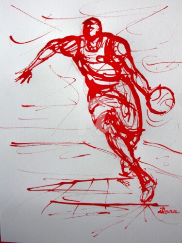 Disegno intitolato "basket-n-8-dessin-c…" da Henri Ibara, Opera d'arte originale, Altro
