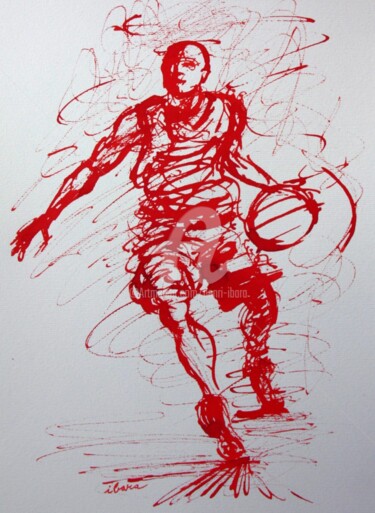 Tekening getiteld "basket-n-10-dessin-…" door Henri Ibara, Origineel Kunstwerk, Anders